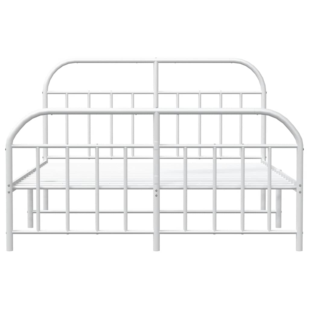 vidaXL Bed Frame | White | Steel | Double bed | Bed Frame | Rectangular 6