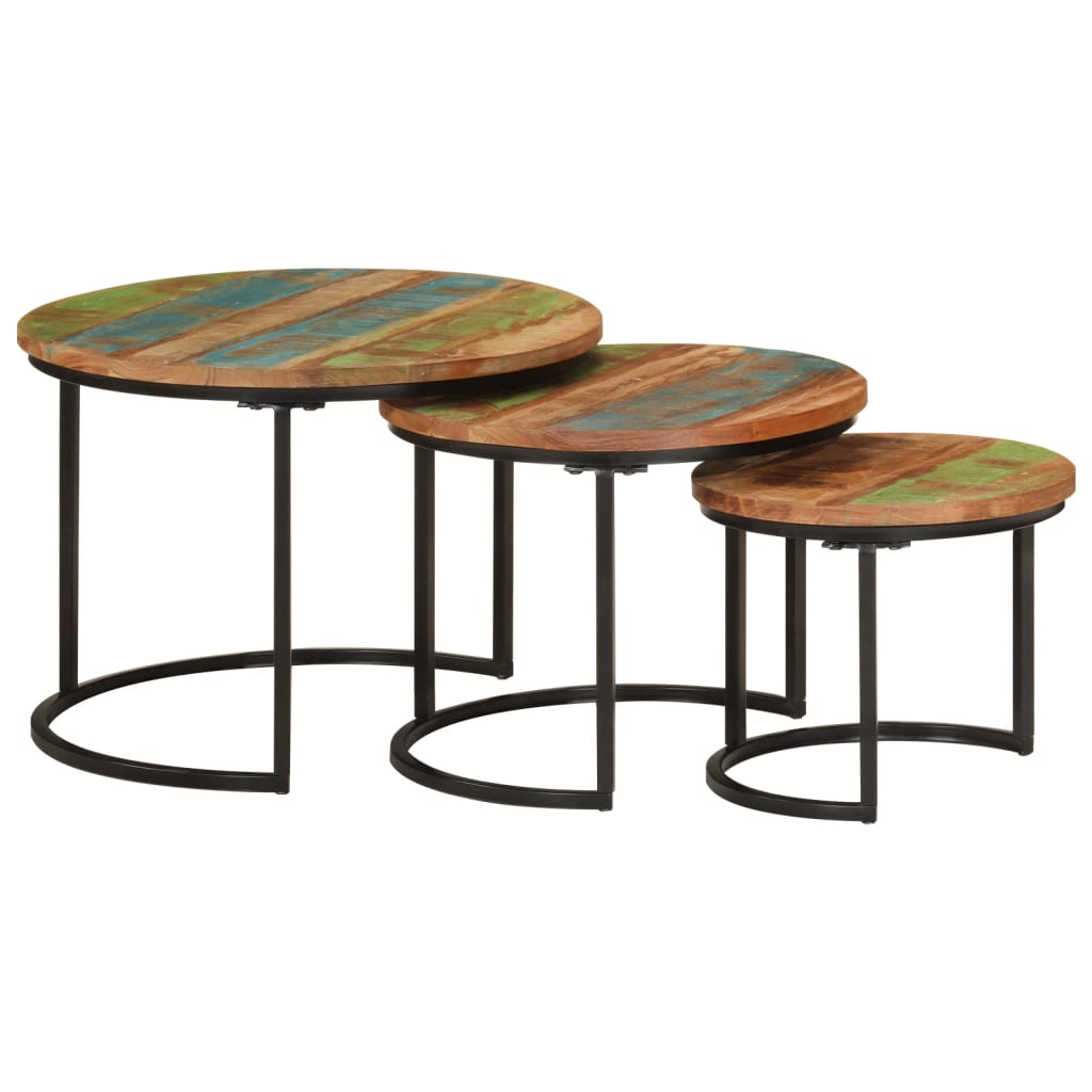 vidaXL Nesting Tables 3 pcs Solid Wood Reclaimed 1