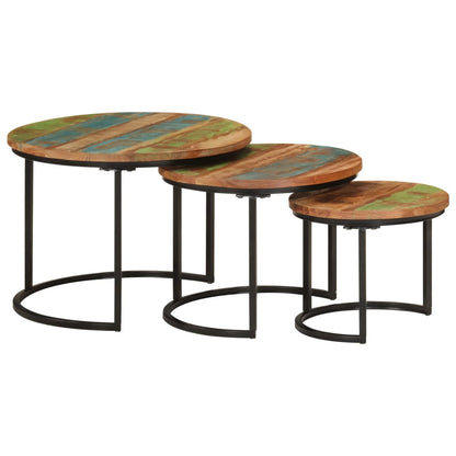 vidaXL Nesting Tables 3 pcs Solid Wood Reclaimed 1