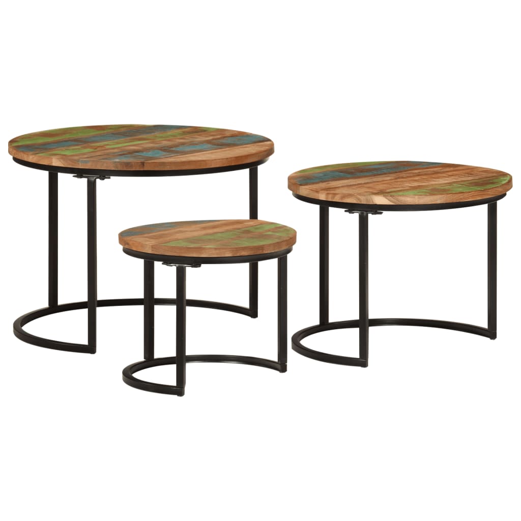 vidaXL Nesting Tables 3 pcs Solid Wood Reclaimed 2