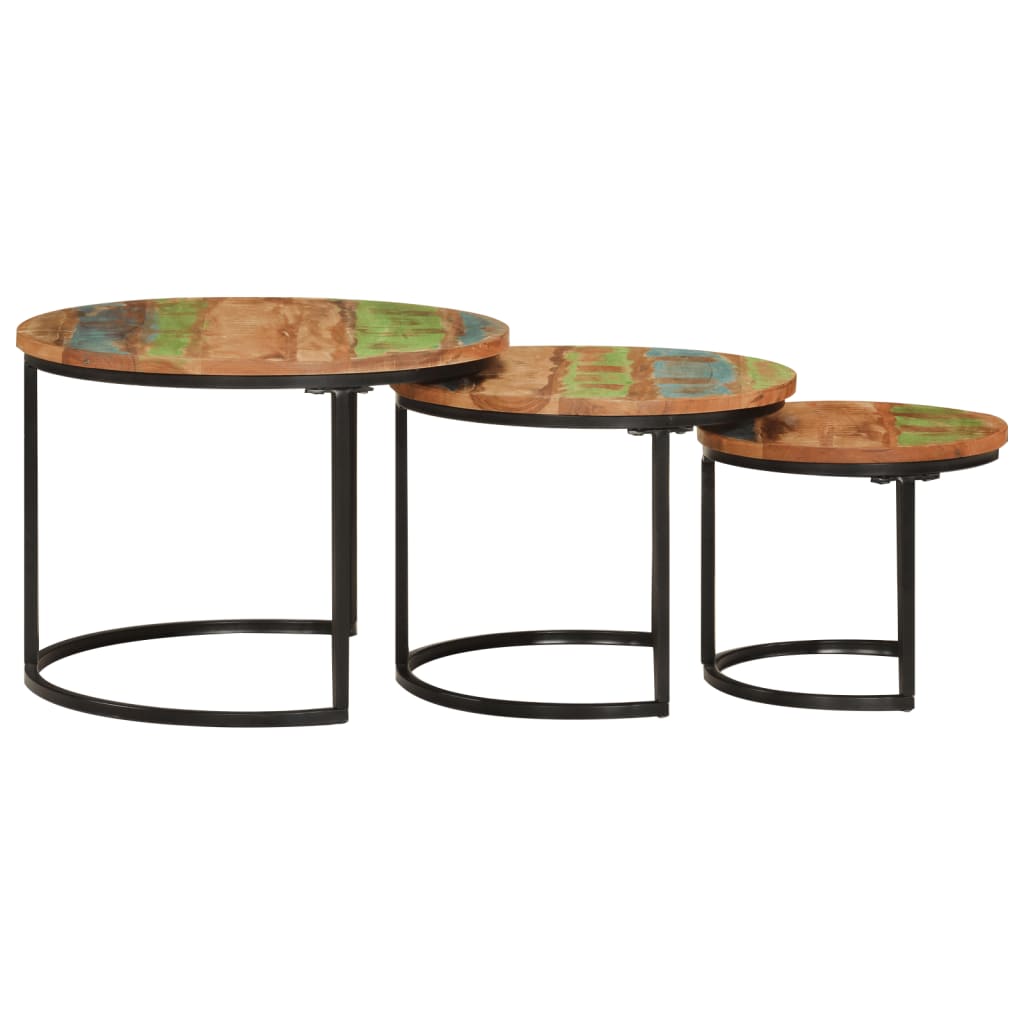 vidaXL Nesting Tables 3 pcs Solid Wood Reclaimed 3