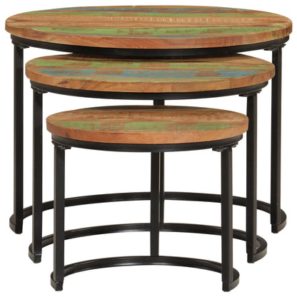 vidaXL Nesting Tables 3 pcs Solid Wood Reclaimed 4