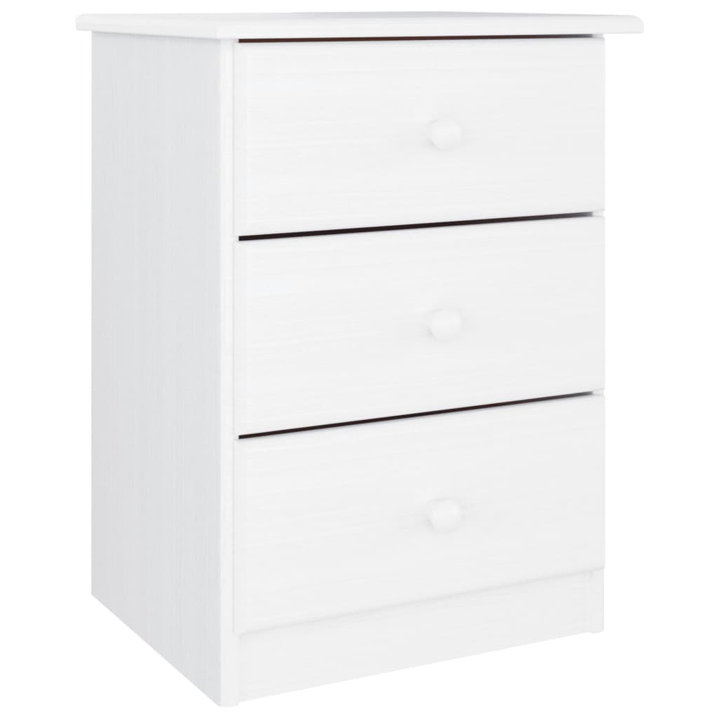 vidaXL Bedside Cabinet ALTA White 41x35x55.5 cm Solid Wood Pine 2