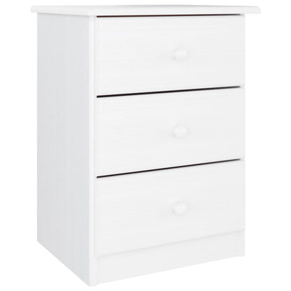 vidaXL Bedside Cabinet ALTA White 41x35x55.5 cm Solid Wood Pine 2