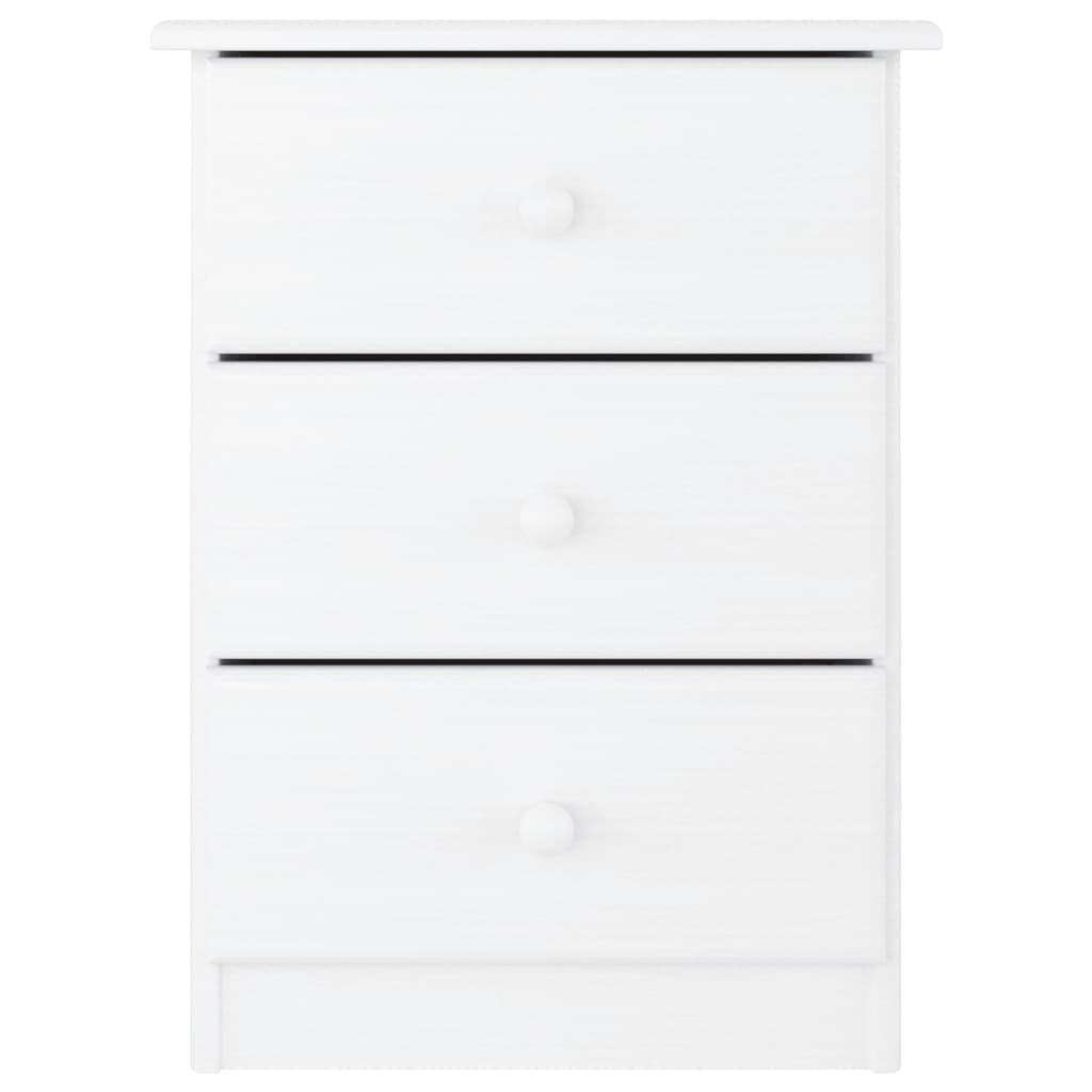 vidaXL Bedside Cabinet ALTA White 41x35x55.5 cm Solid Wood Pine 3