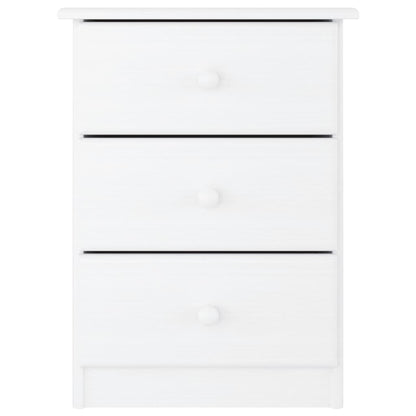 vidaXL Bedside Cabinet ALTA White 41x35x55.5 cm Solid Wood Pine 3