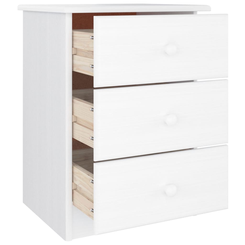 vidaXL Bedside Cabinet ALTA White 41x35x55.5 cm Solid Wood Pine 4