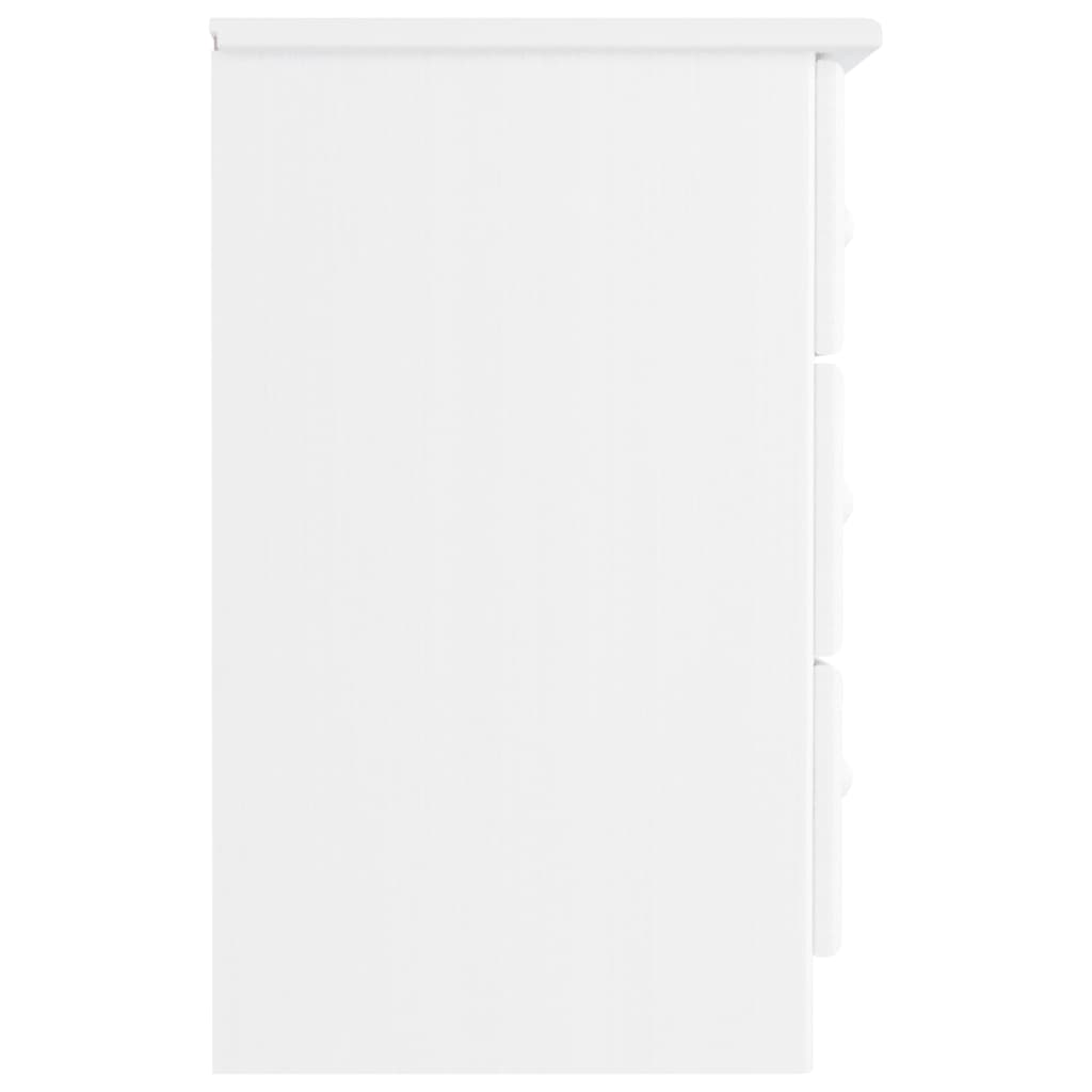 vidaXL Bedside Cabinet ALTA White 41x35x55.5 cm Solid Wood Pine 5