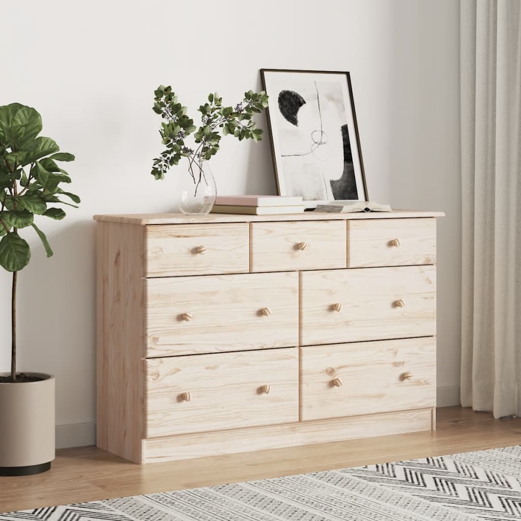 vidaXL Chest of Drawers ALTA 112x35x73 cm Solid Wood Pine 1