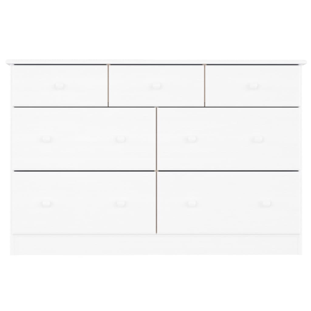 vidaXL Chest of Drawers ALTA White 112x35x73 cm Solid Wood Pine 4