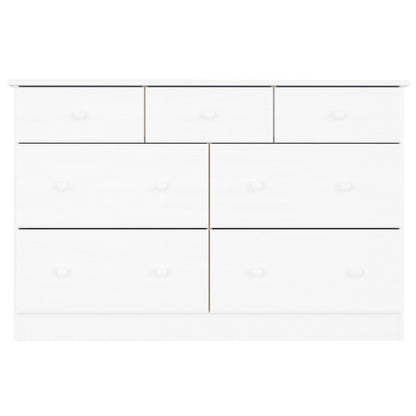 vidaXL Chest of Drawers ALTA White 112x35x73 cm Solid Wood Pine 4