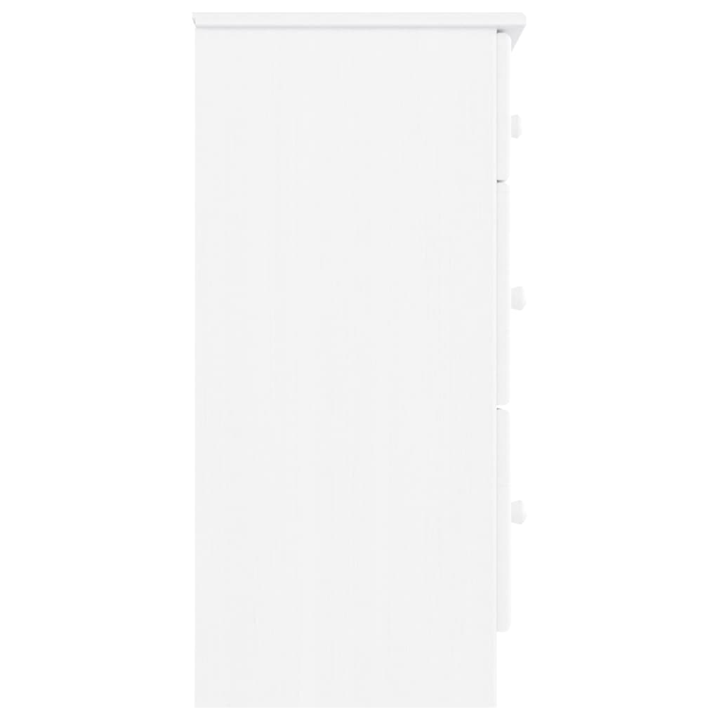 vidaXL Chest of Drawers ALTA White 112x35x73 cm Solid Wood Pine 5