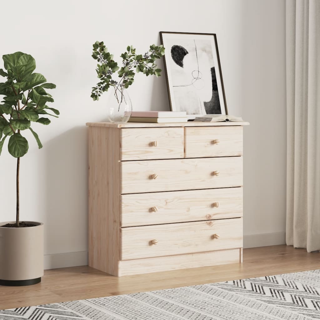 vidaXL Chest of Drawers ALTA 77x35x73 cm Solid Wood Pine 1