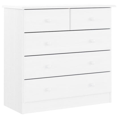 vidaXL Chest of Drawers ALTA White 77x35x73 cm Solid Wood Pine 2
