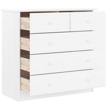 vidaXL Chest of Drawers ALTA White 77x35x73 cm Solid Wood Pine 3