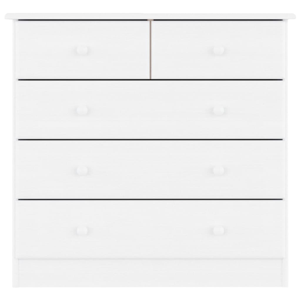 vidaXL Chest of Drawers ALTA White 77x35x73 cm Solid Wood Pine 4