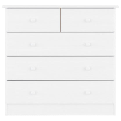 vidaXL Chest of Drawers ALTA White 77x35x73 cm Solid Wood Pine 4