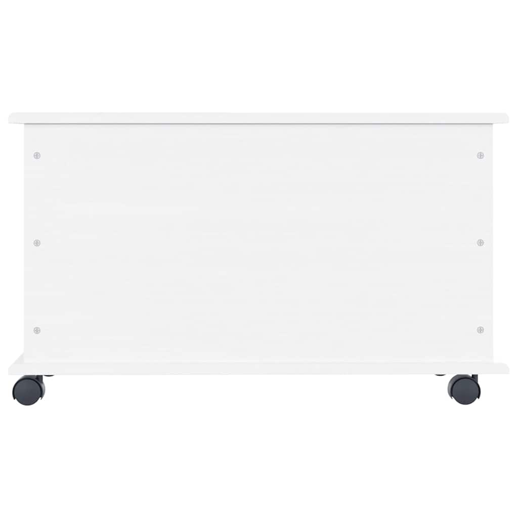 vidaXL Storage Chest with Wheels ALTA White 73x39.5x43 cm Solid Wood Pine 5