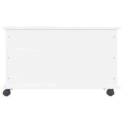 vidaXL Storage Chest with Wheels ALTA White 73x39.5x43 cm Solid Wood Pine 5