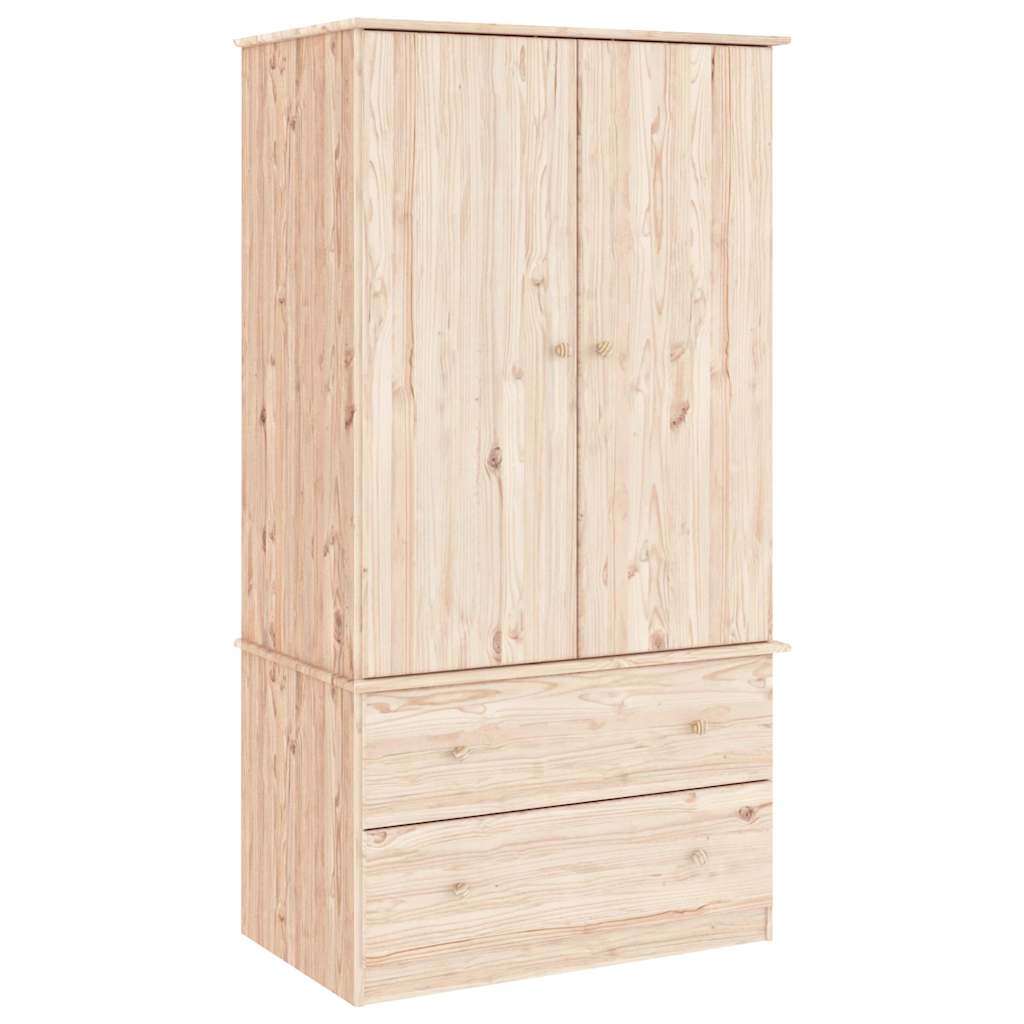 vidaXL Wardrobe ALTA 90x55x170 cm Solid Wood Pine 2