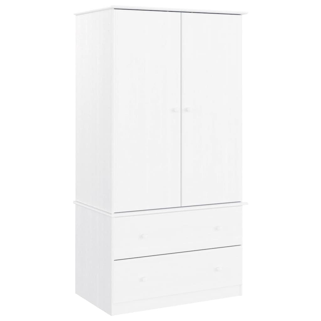 vidaXL Wardrobe ALTA White 90x55x170 cm Solid Wood Pine 2