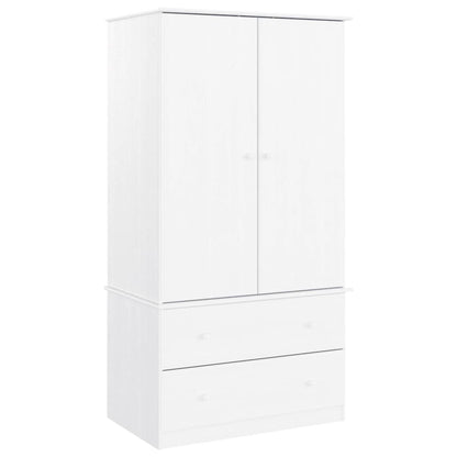 vidaXL Wardrobe ALTA White 90x55x170 cm Solid Wood Pine 2