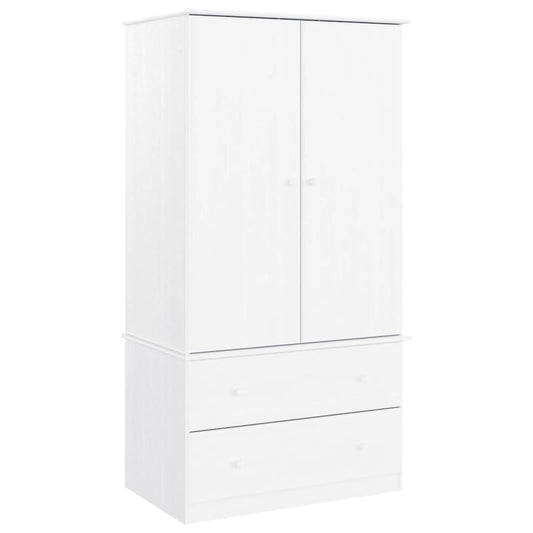 vidaXL Wardrobe ALTA White 90x55x170 cm Solid Wood Pine 2