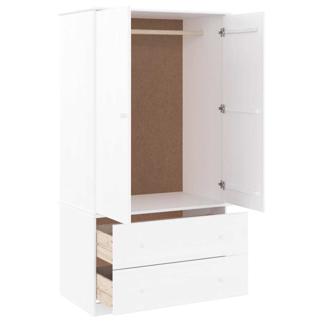 vidaXL Wardrobe ALTA White 90x55x170 cm Solid Wood Pine 3