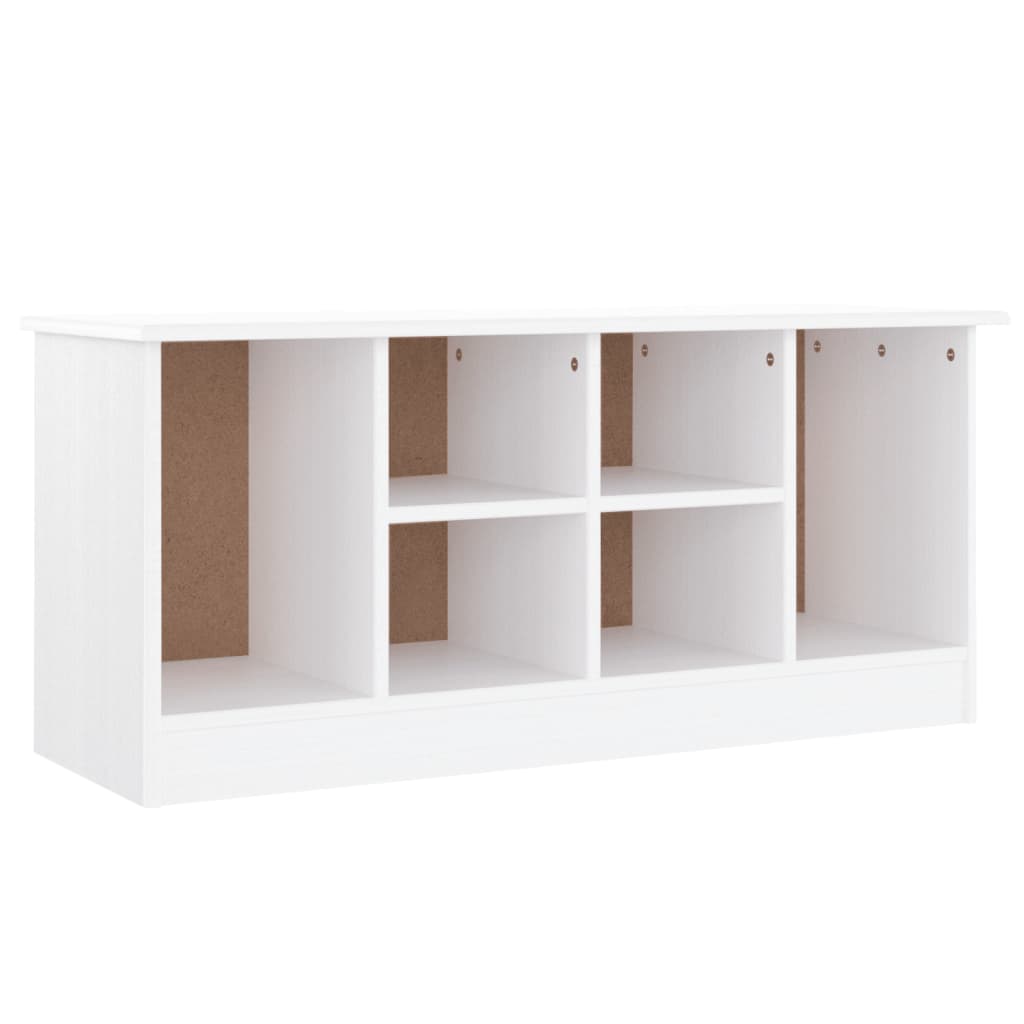 vidaXL Shoe Bench ALTA White 100x35x45 cm Solid Wood Pine 2