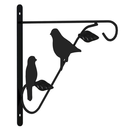 vidaXL Hanging Basket Brackets with Planters 4 pcs Black Steel 3