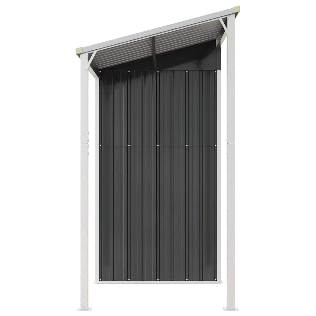 vidaXL Garden Shed with Extended Roof Anthracite 277x107x181 cm Steel 5