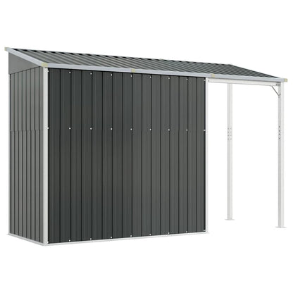 vidaXL Garden Shed with Extended Roof Anthracite 277x107x181 cm Steel 6