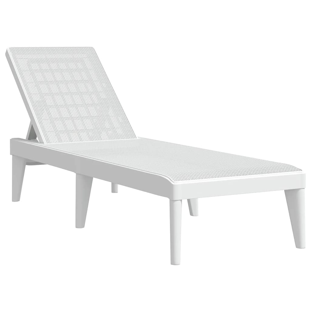 vidaXL Sun Lounger White 186x60x29 cm PP 2