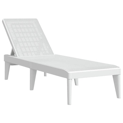 vidaXL Sun Lounger White 186x60x29 cm PP 2