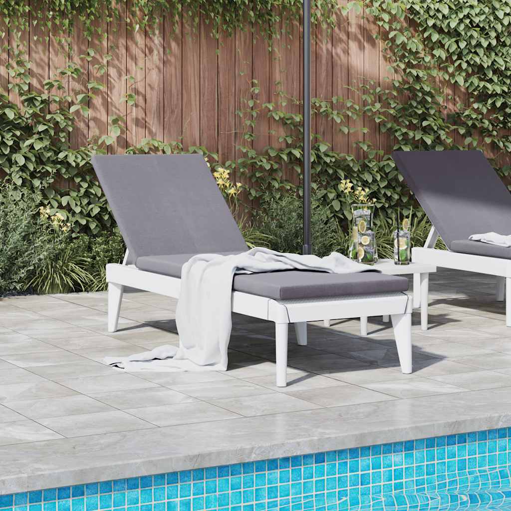 vidaXL Sun Lounger White 186x60x29 cm PP 3