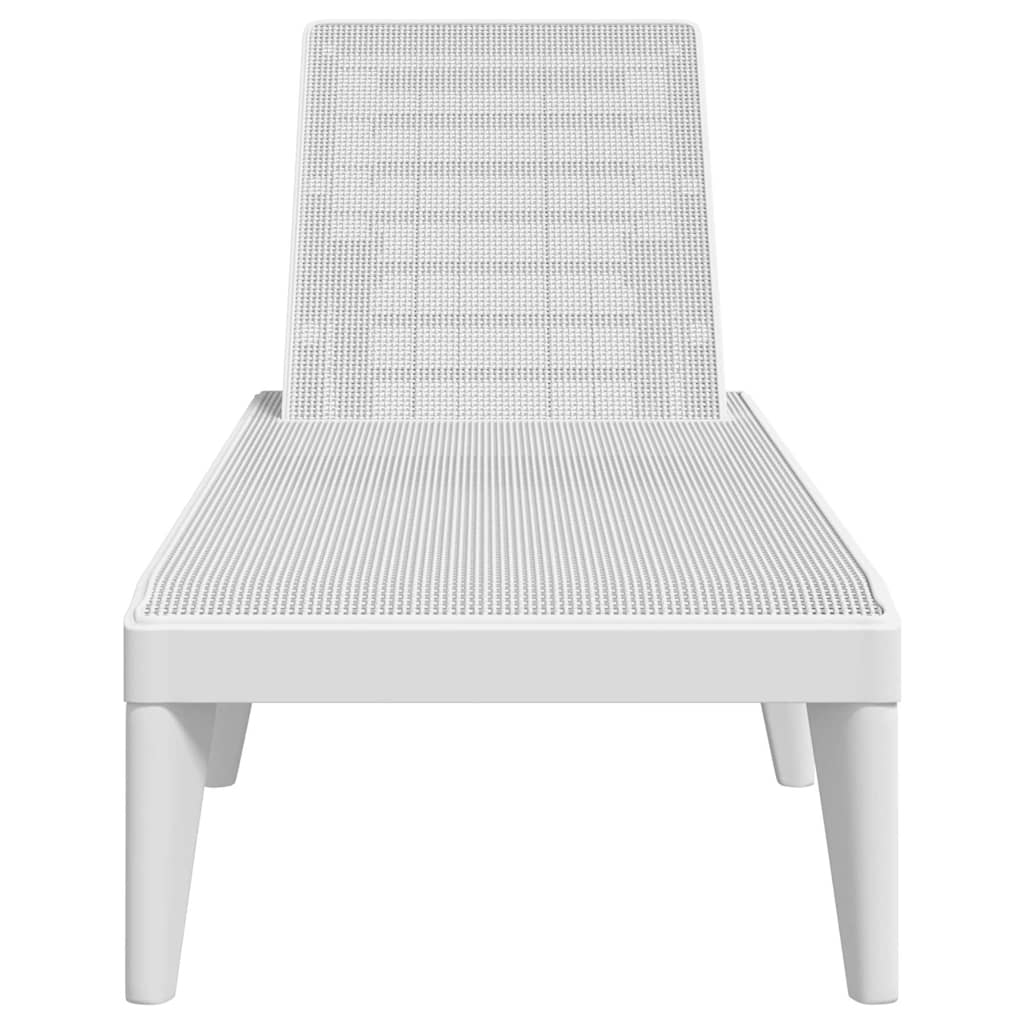 vidaXL Sun Lounger White 186x60x29 cm PP 4