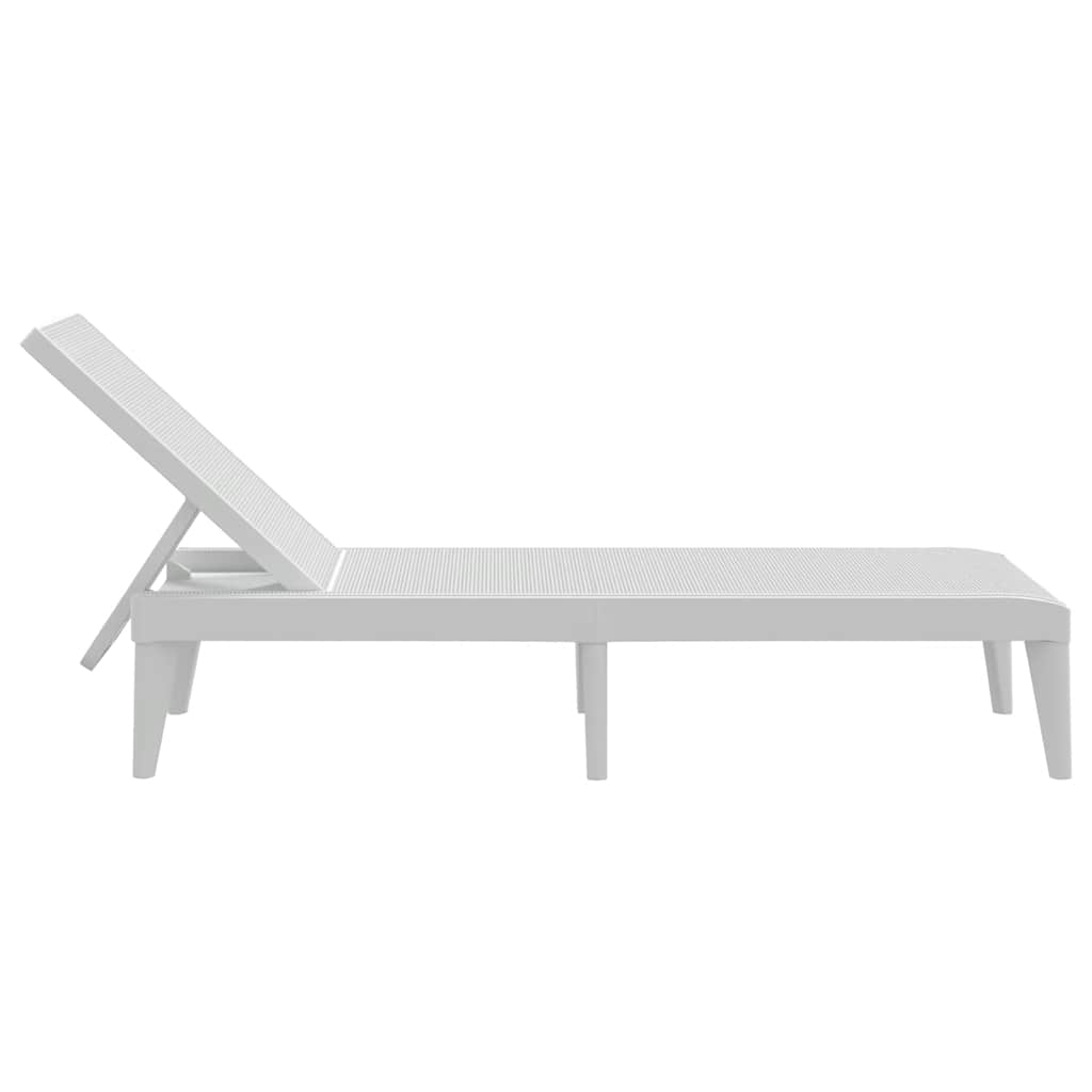 vidaXL Sun Lounger White 186x60x29 cm PP 5