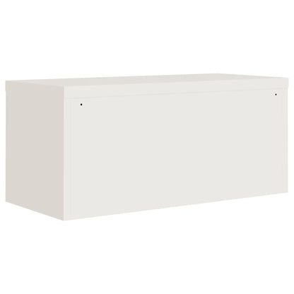 File Cabinet Steel White 90 x 40 x 40 cm