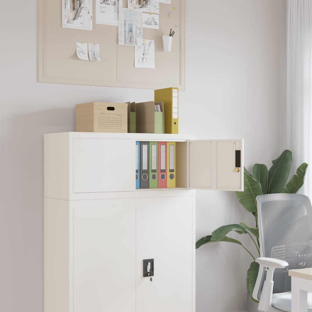 File Cabinet Steel White 90 x 40 x 40 cm