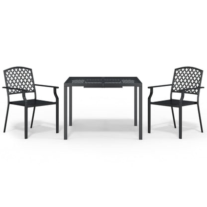 5 Piece Garden Dining Set Anthracite Steel 100 cm table length