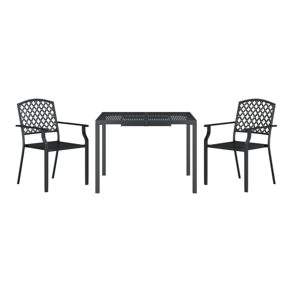 5 Piece Garden Dining Set Anthracite Steel 100 cm table length