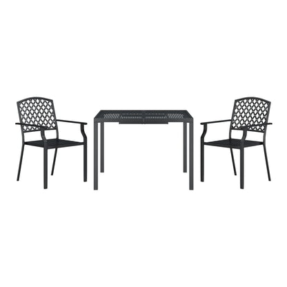 5 Piece Garden Dining Set Anthracite Steel 100 cm table length