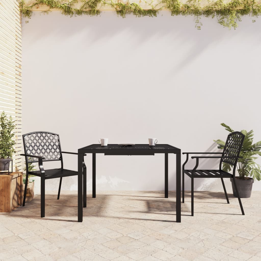 5 Piece Garden Dining Set Anthracite Steel 100 cm table length