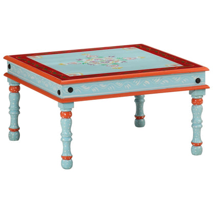 vidaXL Coffee Table Blue Hand Painted Solid Wood Mango 1