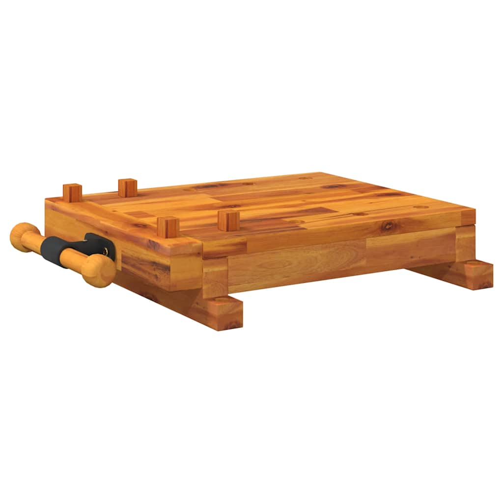 vidaXL Workbench Tabletop with Vice 52x44x9.5 cm Solid Wood Acacia 5