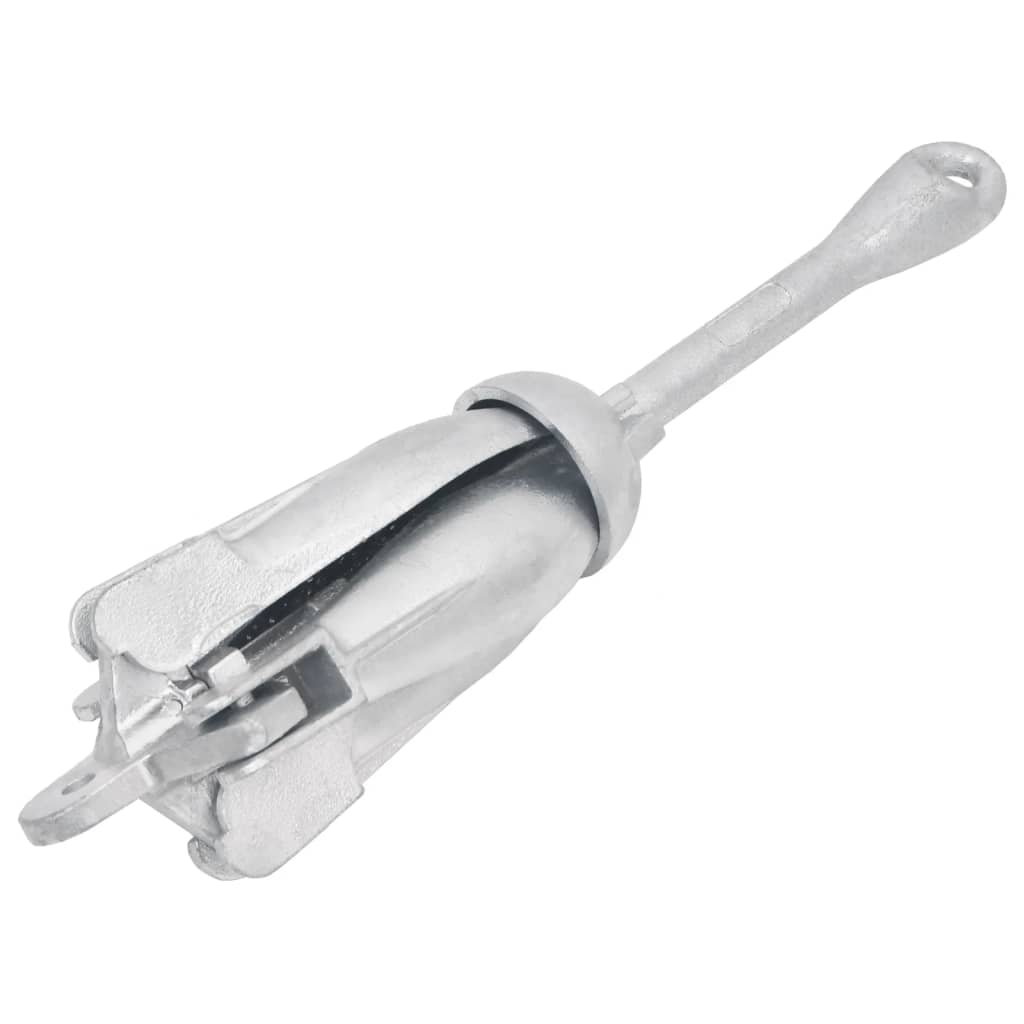vidaXL Folding Anchor Silver 8 kg Hot Dip Galvanized Cast Iron 1