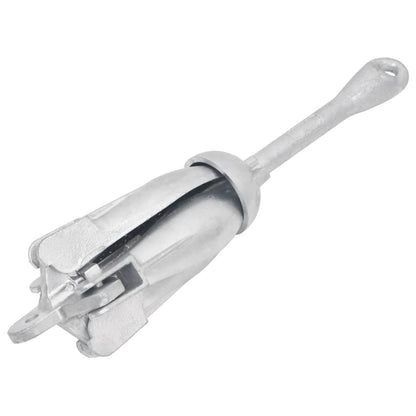 vidaXL Folding Anchor Silver 8 kg Hot Dip Galvanized Cast Iron 1