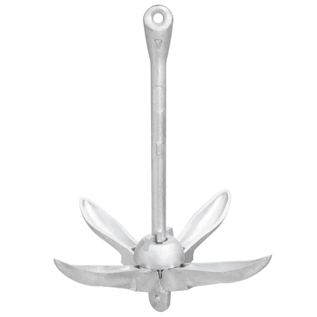 vidaXL Folding Anchor Silver 8 kg Hot Dip Galvanized Cast Iron 3