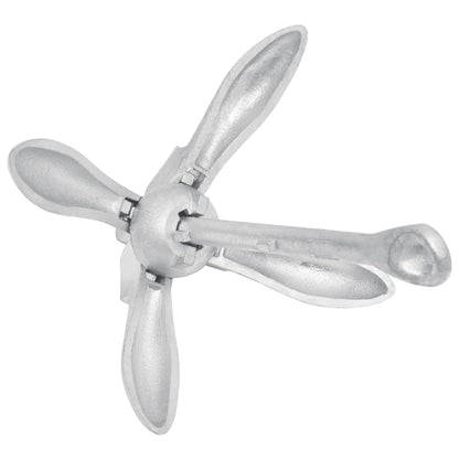 vidaXL Folding Anchor Silver 8 kg Hot Dip Galvanized Cast Iron 4