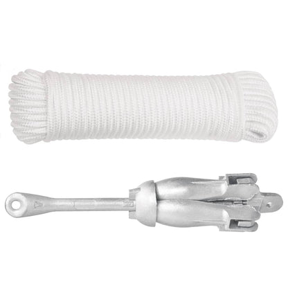 vidaXL Folding Anchor with Rope Silver 6 kg 2